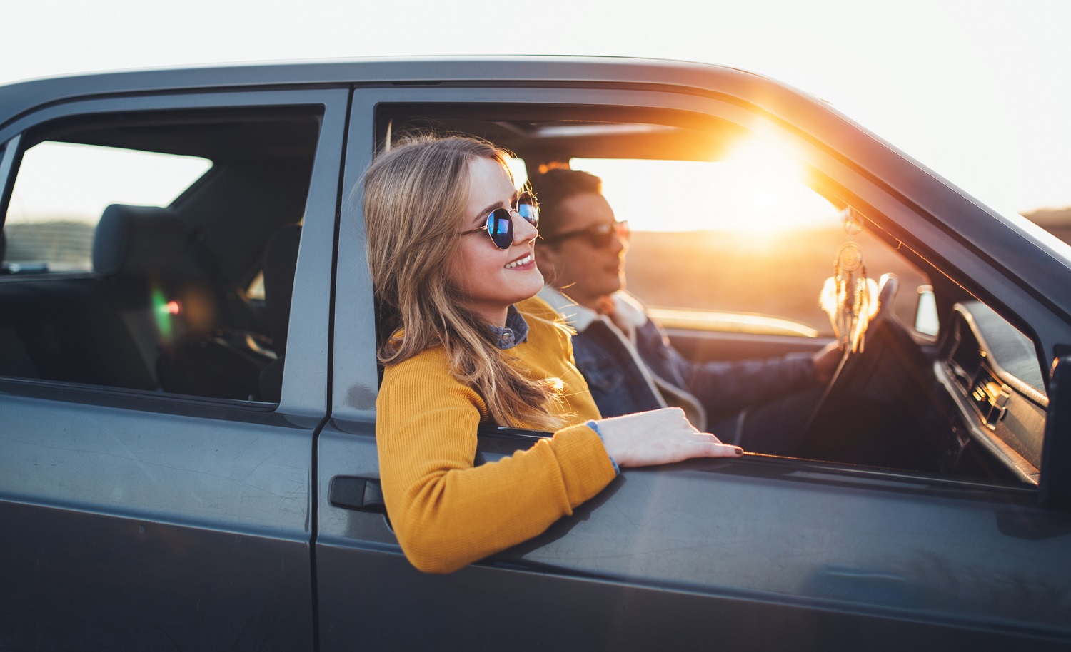 Couple on a road trip