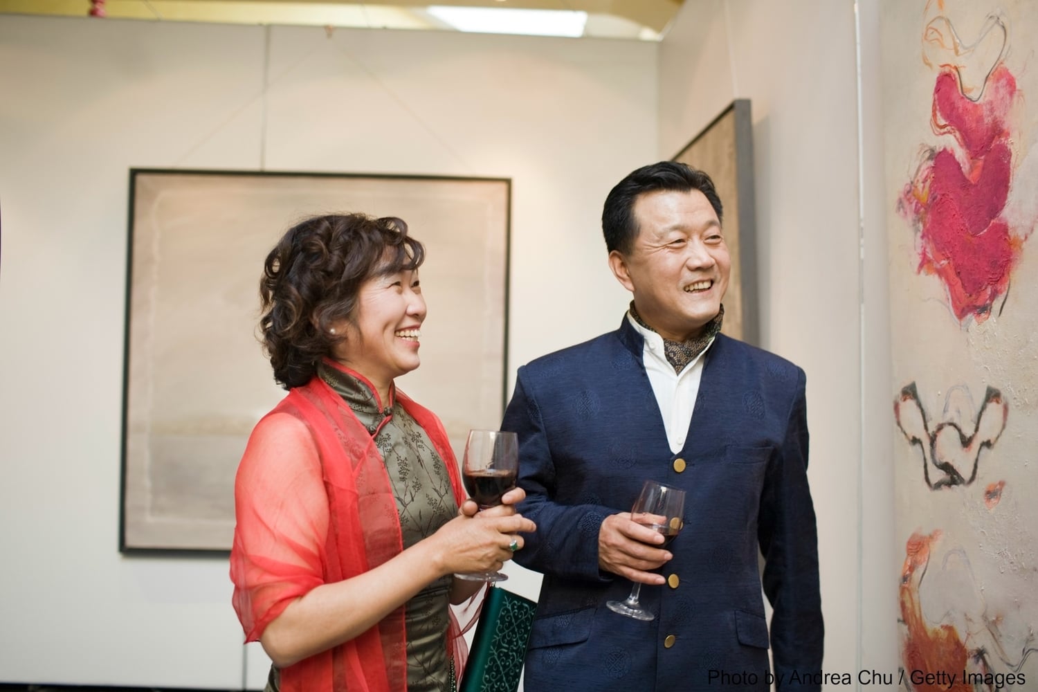 Couple at an art gallery